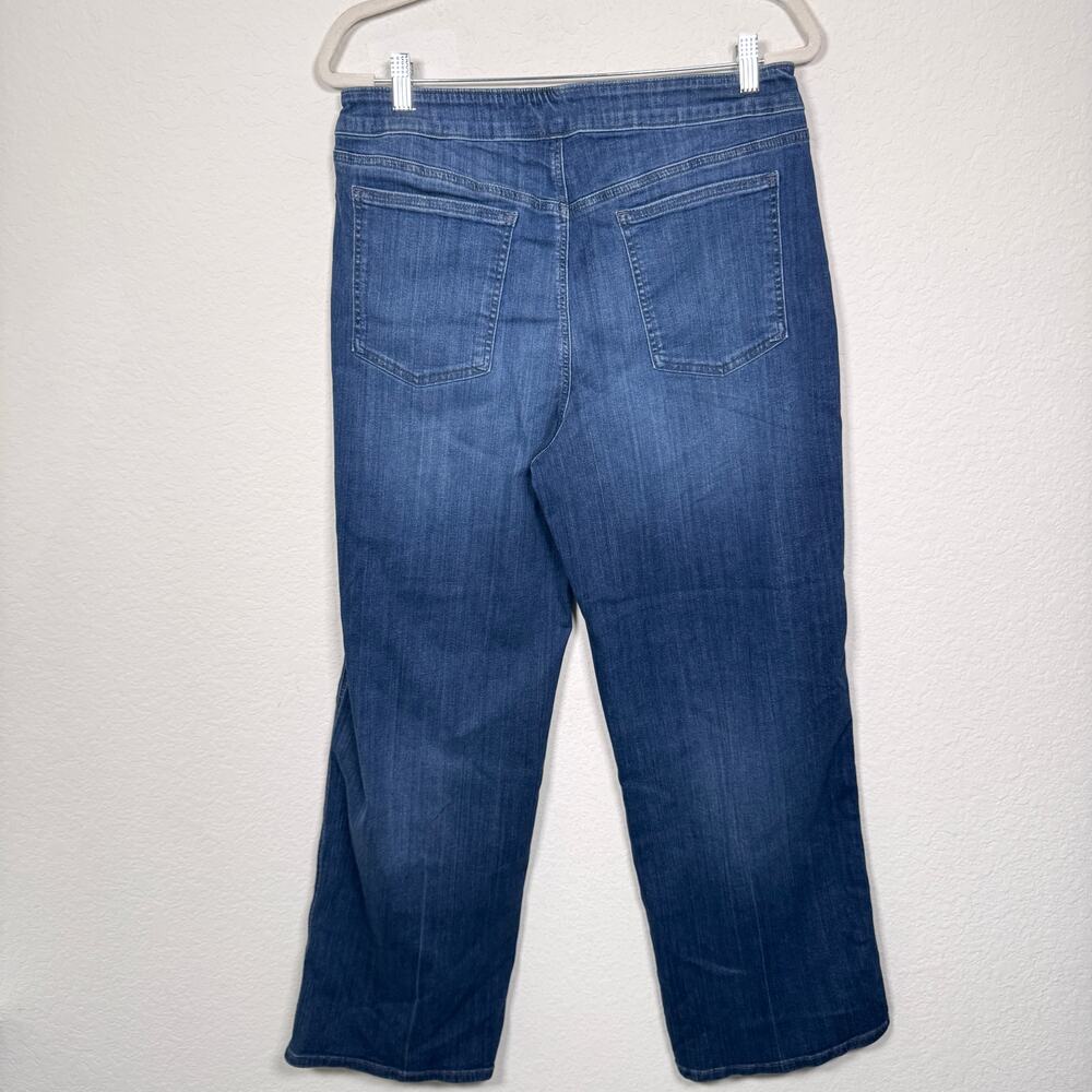 Chico's Womens Pull On Wide Leg Jean Size 14 R Stretch Denim Blue - Picture 3 of 5